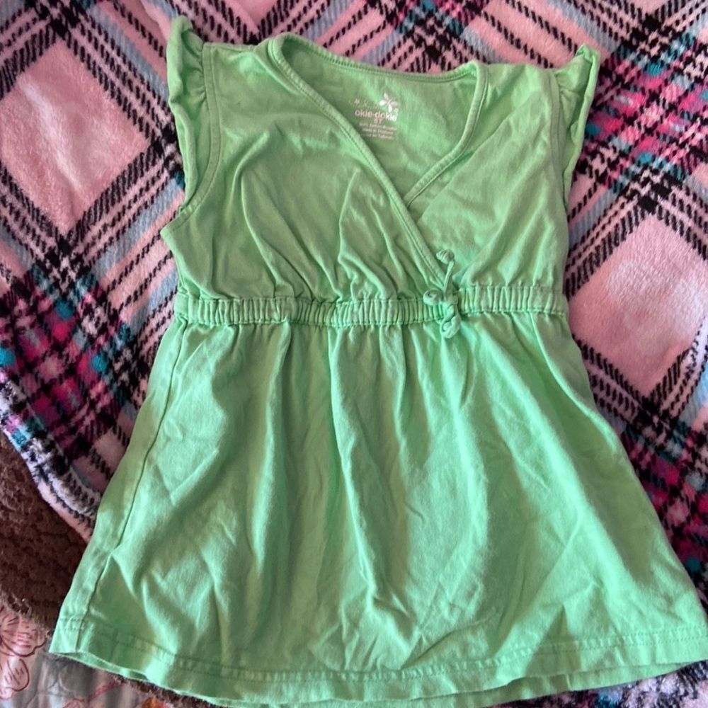 Okie Dokie Girl's Pale Green Short Sleeve Tunic Top Size 5T